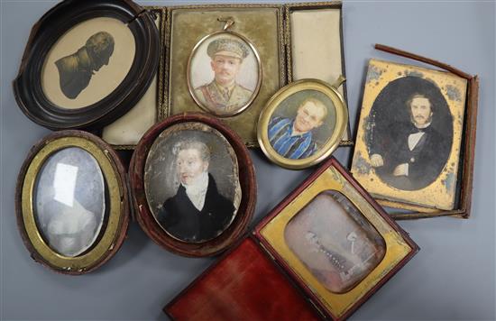 A quantity of miniatures and daguerreotype etc.